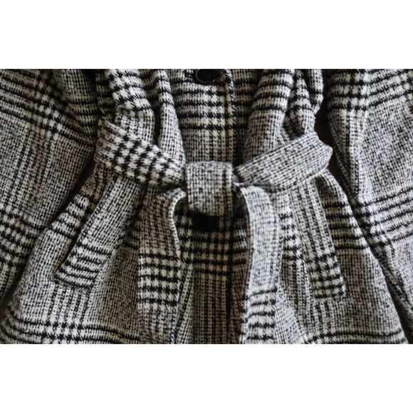 Old Navy 809503-001 Women's Sz XL Black Plaid Belted Overcoat - Picture 6 of 13